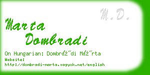 marta dombradi business card